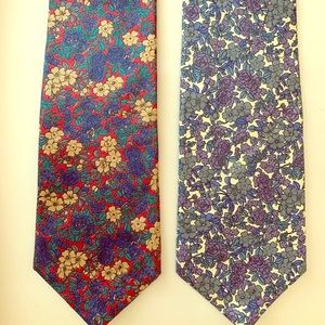 Pair of floral silk ties